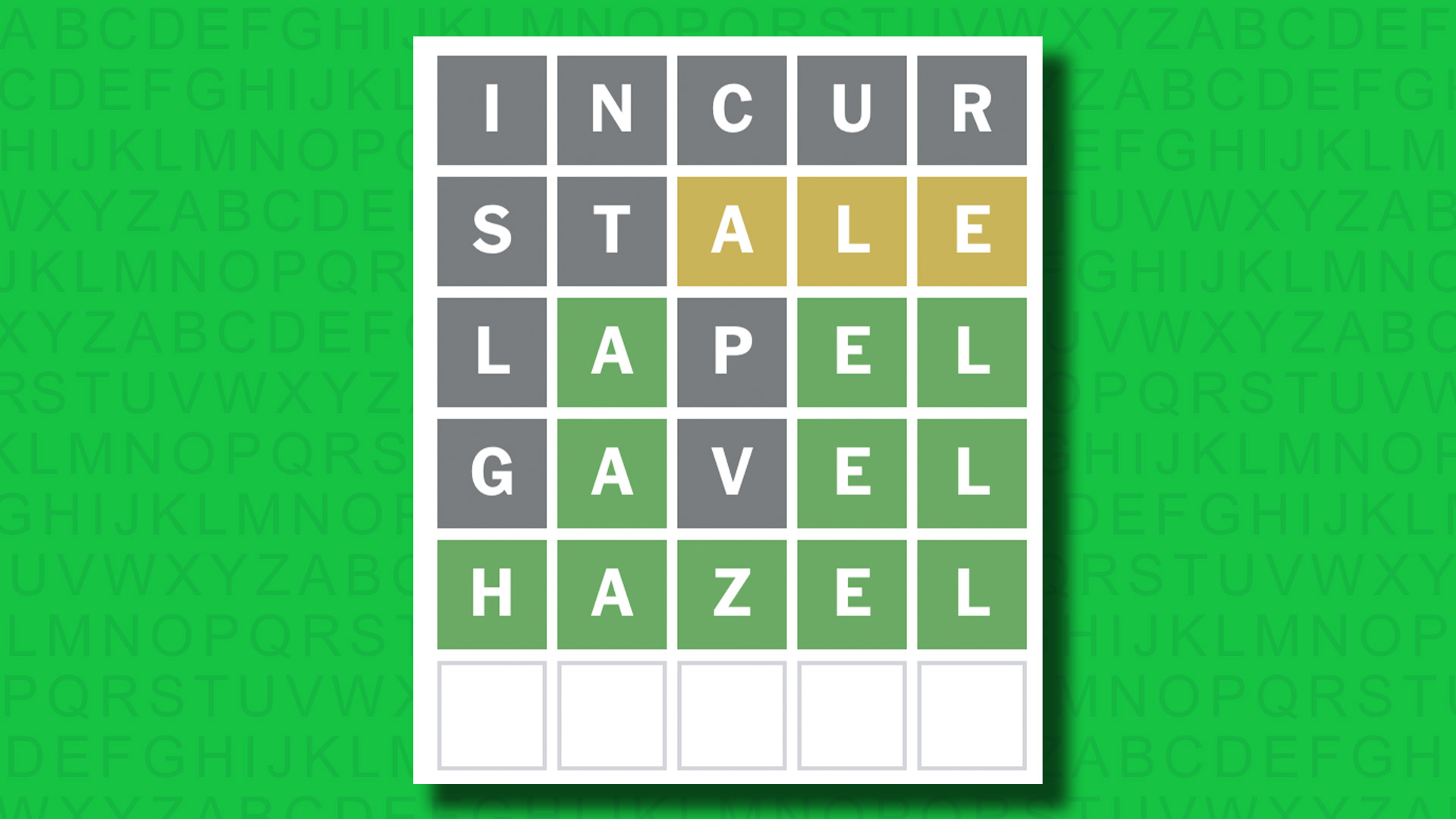 NYT Wordle answer for game 1388 on a green background
